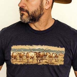 Texas Longhorn Western Graphic Tee • Unisex • Southwestern Style